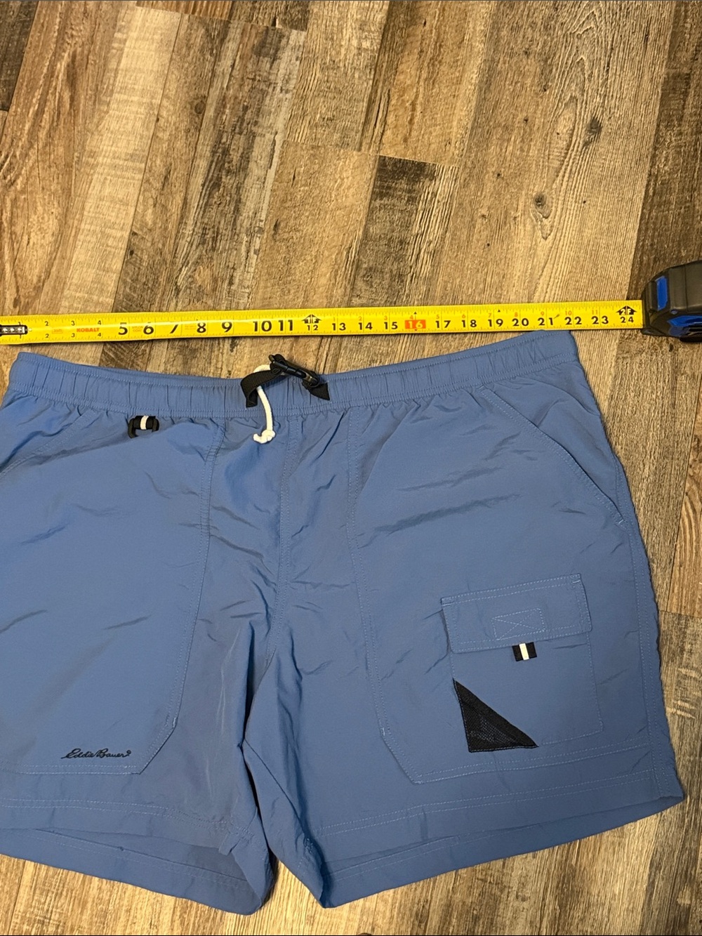 Eddie Bauer Ebtek Nylon Shorts Mesh Lined Belted Men's XXL Blue - Picture 6 of 6